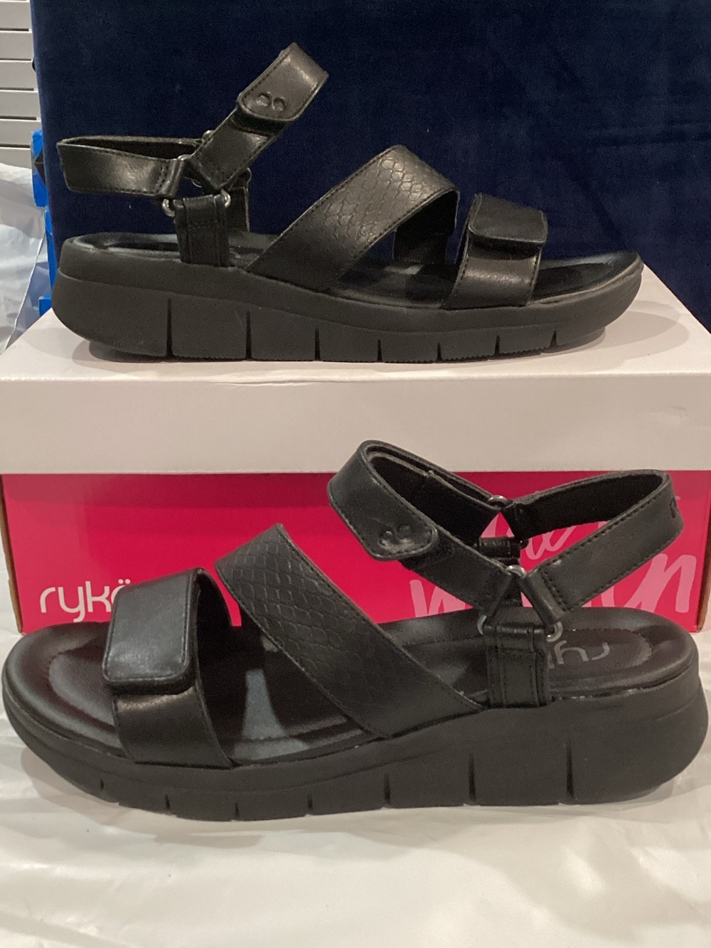 Ryka Women’s Black Sport Comfort Walking Sandals Size 7.5 M
